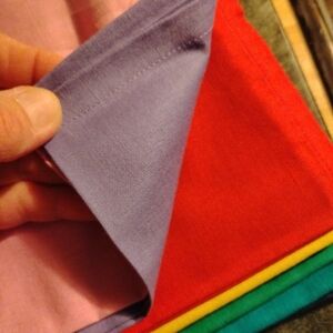 NAPKINS - Cloth, Set of Ten, Assorted Colored, Hemmed, 20x20 Cloth Napkins